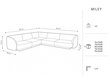 Simetrisks stūra dīvāns Micadoni Miley, 252 x 252 x 74, pelēks cena un informācija | Dīvāni | 220.lv