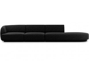 Labās puses dīvāns Micadoni Miley, 302 x 85 x 74 cm, melna cena un informācija | Dīvāni | 220.lv