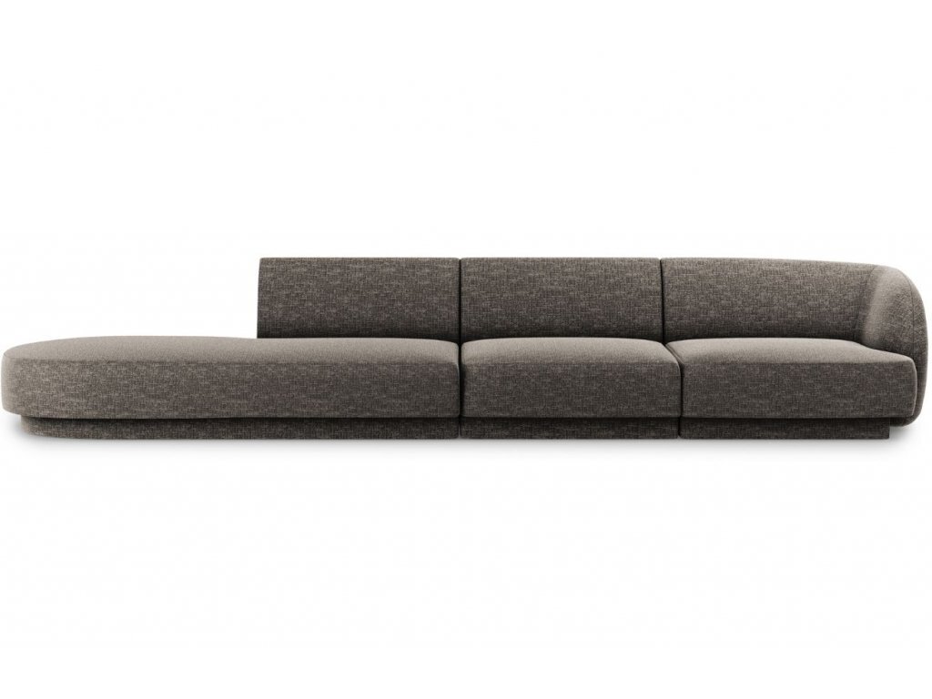 Kreisās puses dīvāns Micadoni Miley, 302 x 85 x 74 cm, pelēks cena un informācija | Dīvāni | 220.lv