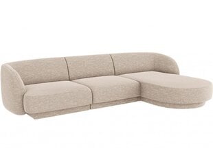 Labās puses stūra dīvāns Micadoni Miley, 259 x 155 x 74 cm, smilškrāsas cena un informācija | Dīvāni | 220.lv