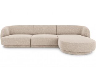 Labās puses stūra dīvāns Micadoni Miley, 259 x 155 x 74 cm, smilškrāsas cena un informācija | Dīvāni | 220.lv