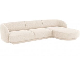 Labās puses stūra dīvāns Micadoni Miley, 259 x 155 x 74 cm, balts cena un informācija | Dīvāni | 220.lv