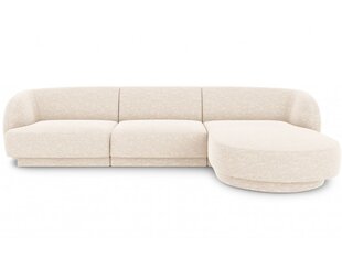 Labās puses stūra dīvāns Micadoni Miley, 259 x 155 x 74 cm, balts cena un informācija | Dīvāni | 220.lv