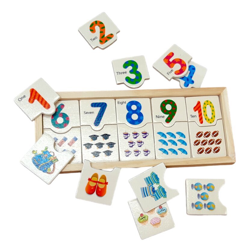 Galda spēle, koka puzle - Cipari цена и информация | Attīstošās rotaļlietas | 220.lv