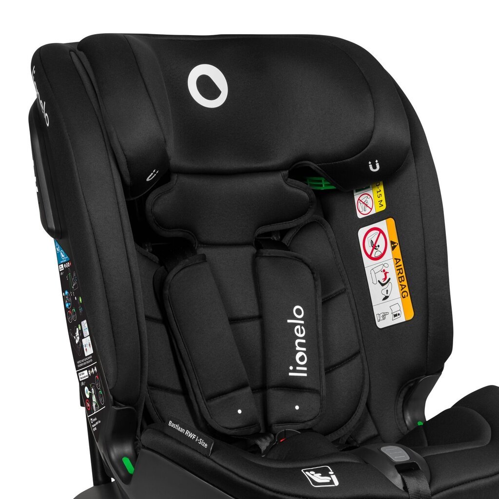 Automašīnas sēdeklis Lionelo Bastiaan RWF i-Size, 0-36 kg, Black Carbon цена и информация | Autokrēsliņi | 220.lv