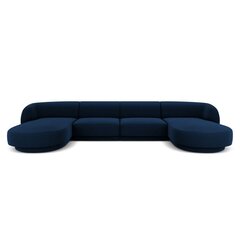 Samtains panorāmas dīvāns Micadoni Miley, 334 x 155 x 74, zils cena un informācija | Dīvāni | 220.lv