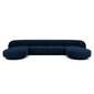 Samtains panorāmas dīvāns Micadoni Miley, 334 x 155 x 74, zils цена и информация | Dīvāni | 220.lv