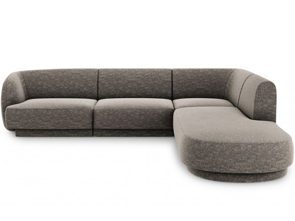 Labās puses dīvāns Micadoni Miley, 252 x 220 x 74, pelēks cena un informācija | Dīvāni | 220.lv