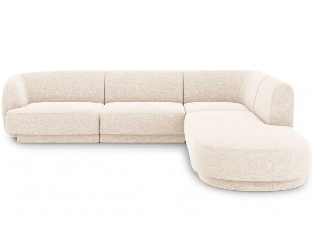 Labās puses dīvāns Micadoni Miley, 252 x 220 x 74, balts цена и информация | Dīvāni | 220.lv