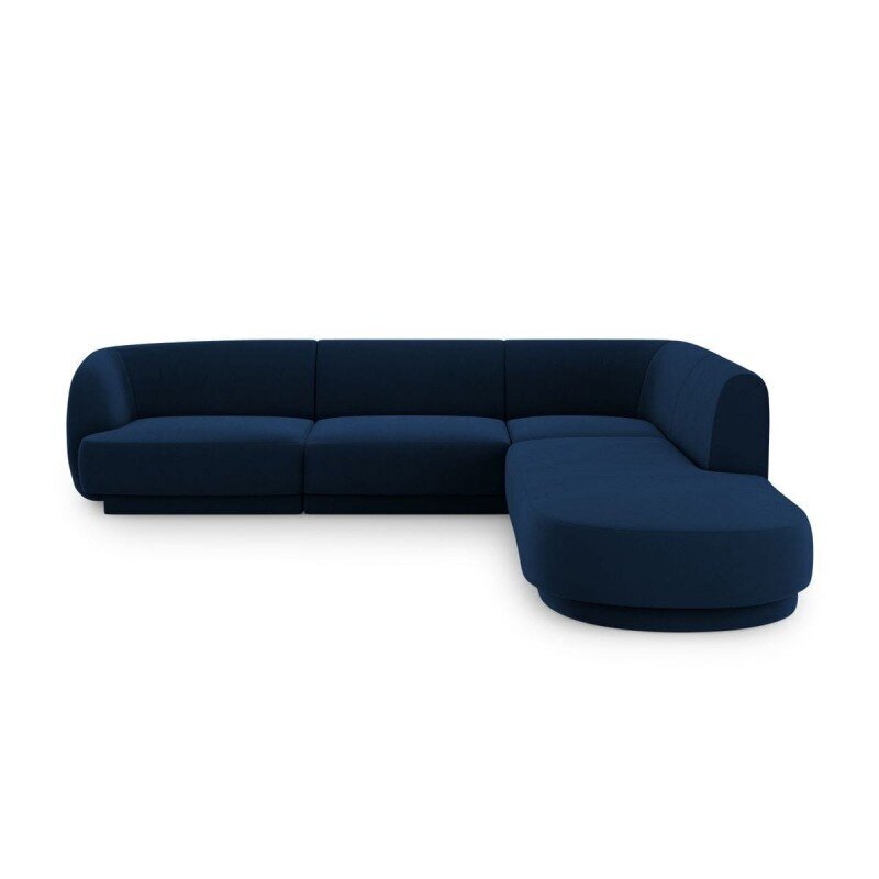 Samtains labās puses stūra dīvāns Micadoni Miley, 252 x 220 x 74, zils цена и информация | Dīvāni | 220.lv