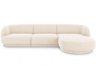 Kreisās puses stūra dīvāns Micadoni Miley, 252 x 220 x 74 cm, balts cena un informācija | Dīvāni | 220.lv