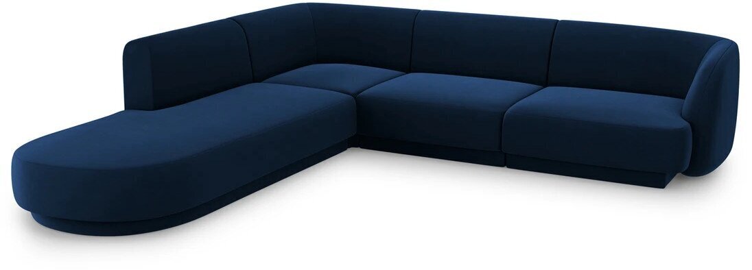 Samtains kreisās puses stūra dīvāns Micadoni Miley, 252 x 220 x 74, zils цена и информация | Dīvāni | 220.lv