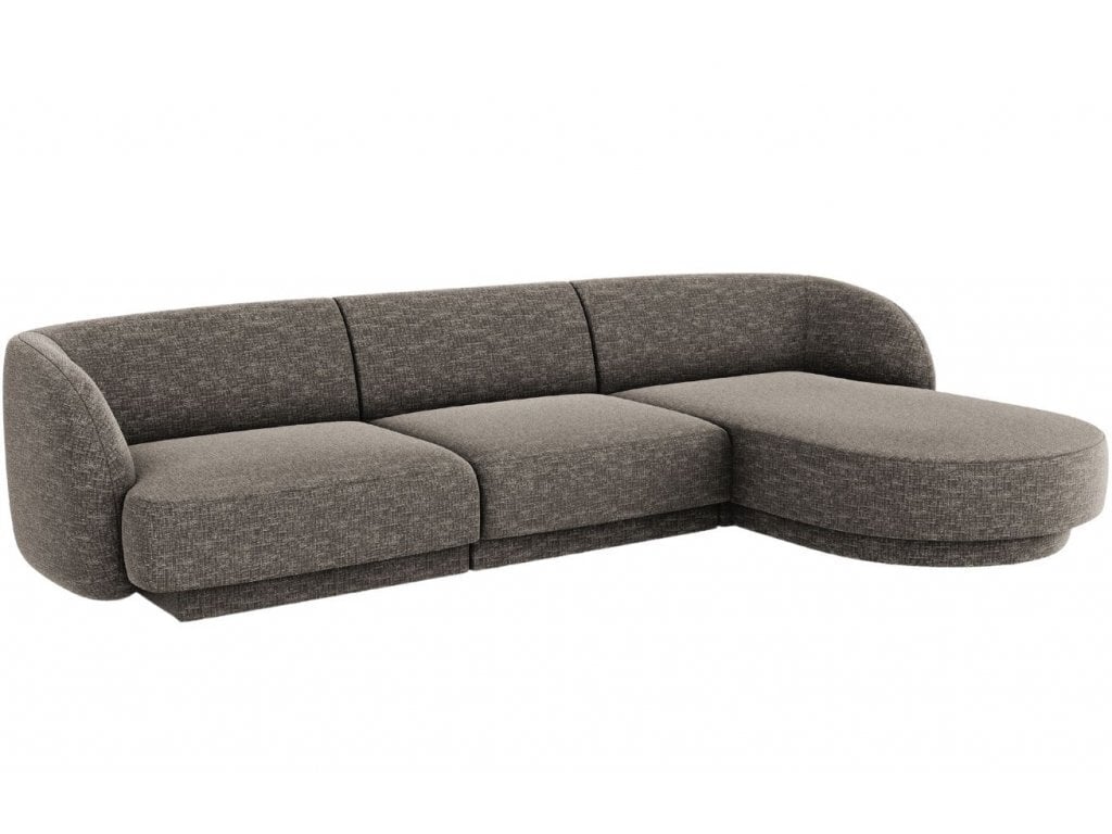 Labās puses stūra dīvāns Micadoni Miley, 259 x 155 x 74 cm, pelēks cena un informācija | Dīvāni | 220.lv