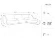 Labās puses stūra dīvāns Micadoni Miley, 259 x 155 x 74 cm, pelēks цена и информация | Dīvāni | 220.lv