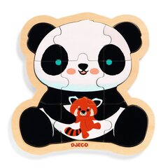 Izglītojoša koka puzle - Panda (9 gab.), Djeco DJ01821 cena un informācija | Puzles, 3D puzles | 220.lv
