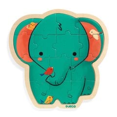 Деревянный пазл - Слон (14 шт), DJECO DJ01823 цена и информация | Пазлы | 220.lv