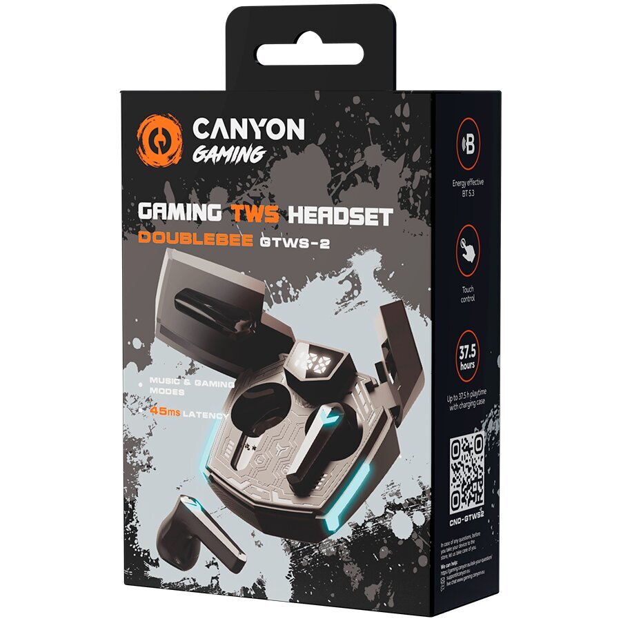 Canyon DoubleBee GTWS-2 Black CND-GTWS2B cena un informācija | Austiņas | 220.lv