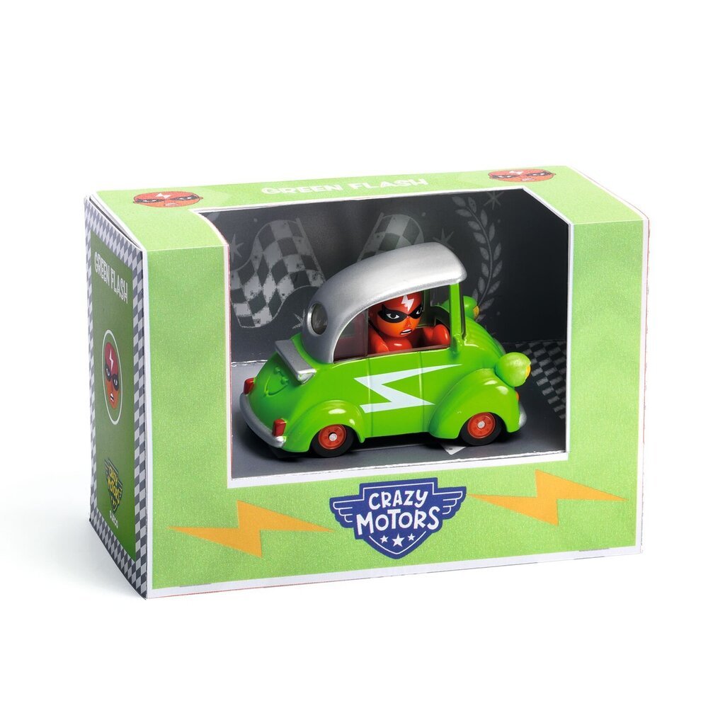 Trakās automašīnas - Zaļais zibsnis, Djeco Crazy Motors DJ05471 cena un informācija | Rotaļlietas zēniem | 220.lv