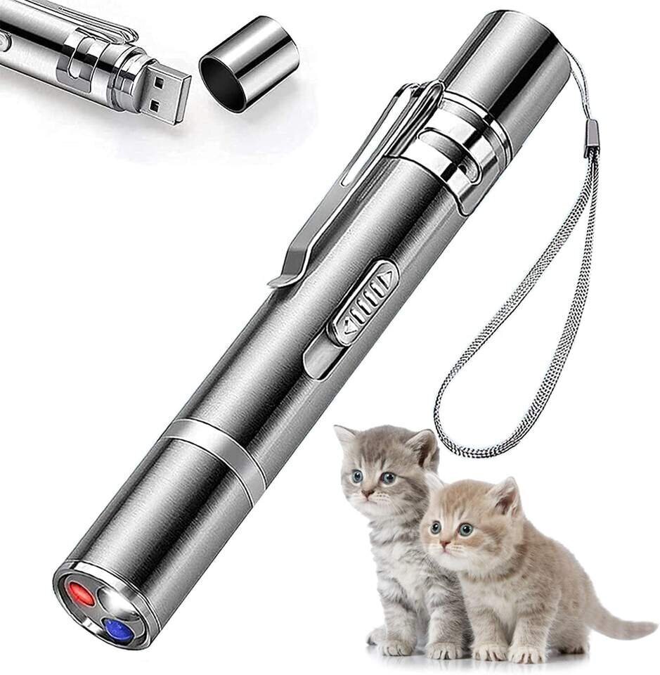 Interaktīvs lāzera rādītājs ar lukturīti un ultravioleto gaismu mājdzīvniekiem trīs vienā LED Laser Pointer cena un informācija | Rotaļlietas kaķiem | 220.lv