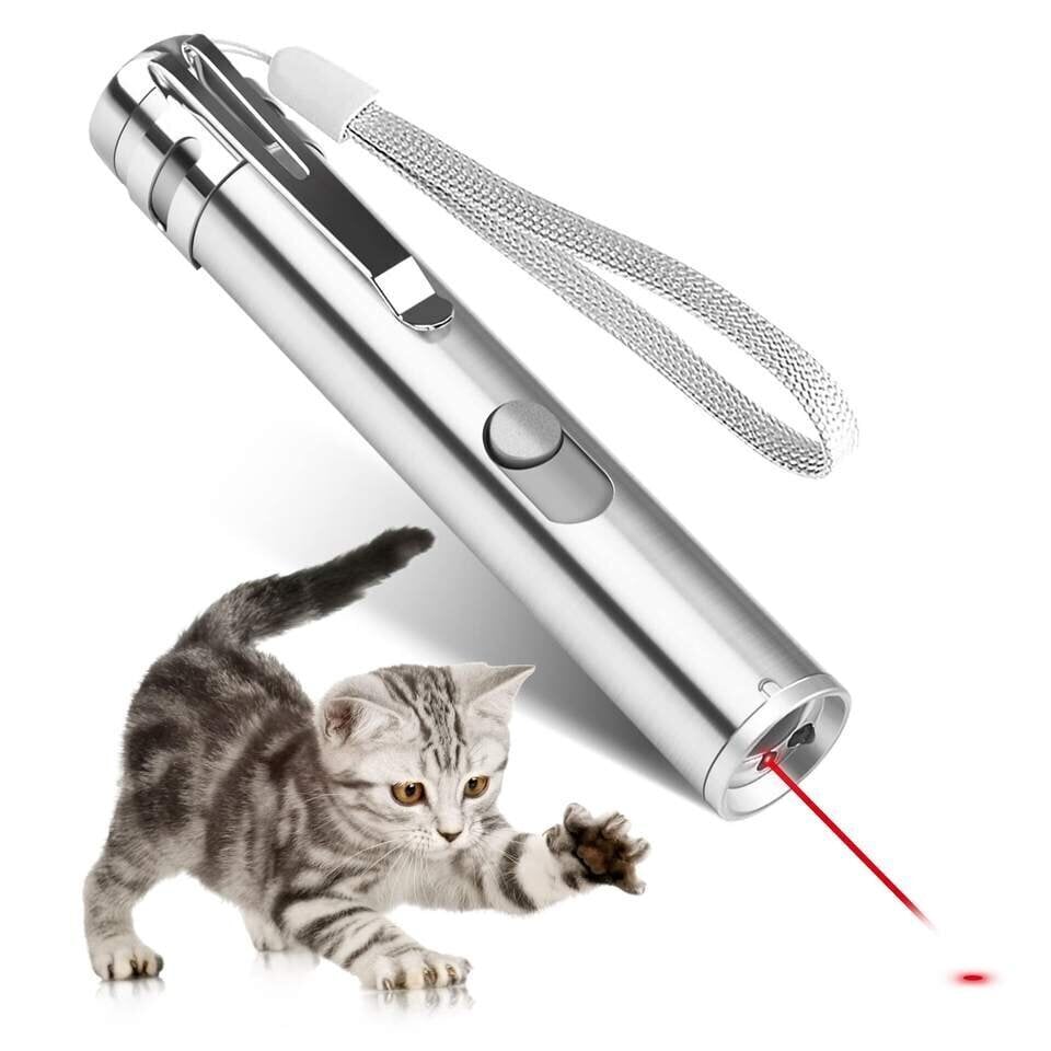 Interaktīvs lāzera rādītājs ar lukturīti un ultravioleto gaismu mājdzīvniekiem trīs vienā LED Laser Pointer cena un informācija | Rotaļlietas kaķiem | 220.lv