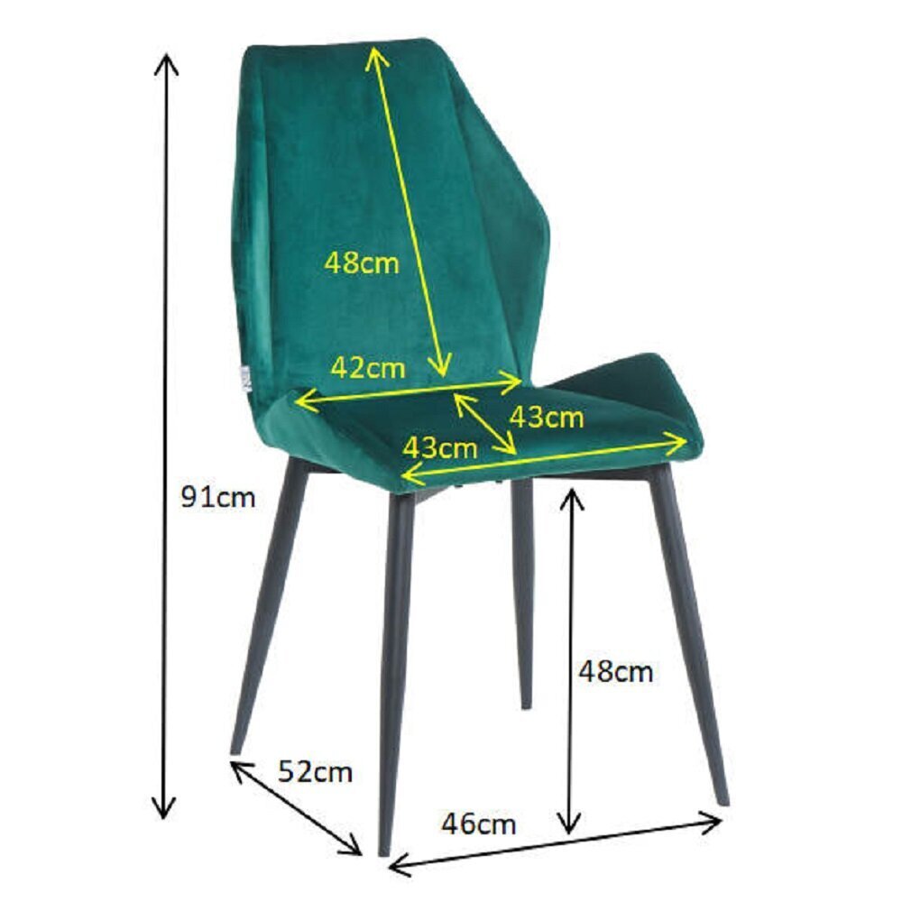 2-u ēdamistabas krēslu Restock Garda komplekts, zaļš цена и информация | Virtuves un ēdamistabas krēsli | 220.lv