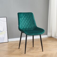 Бархатное кресло Restock Lugano комплект из 4 шт., зеленый цена и информация | Стулья для кухни и столовой | 220.lv