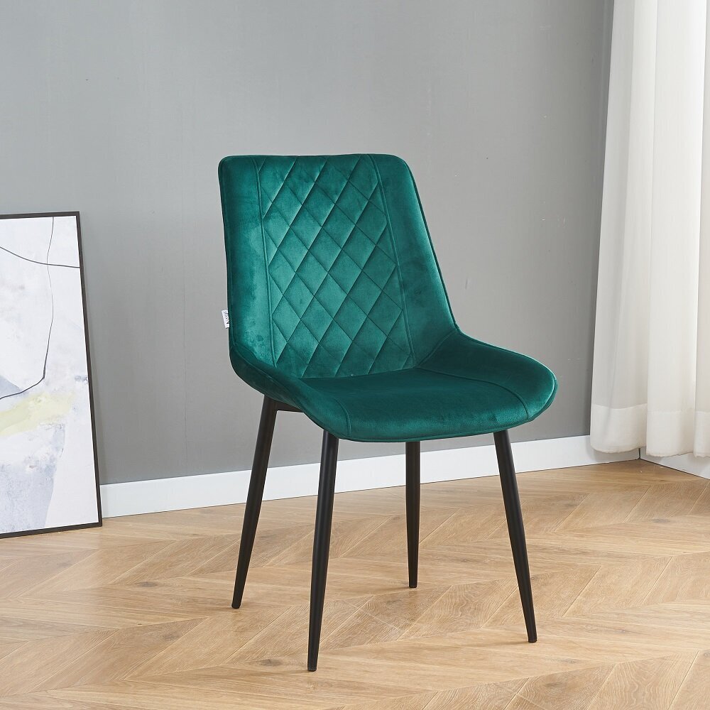 2-ru ēdamistabas krēslu Restock Lugano komplekts, zaļš cena un informācija | Virtuves un ēdamistabas krēsli | 220.lv