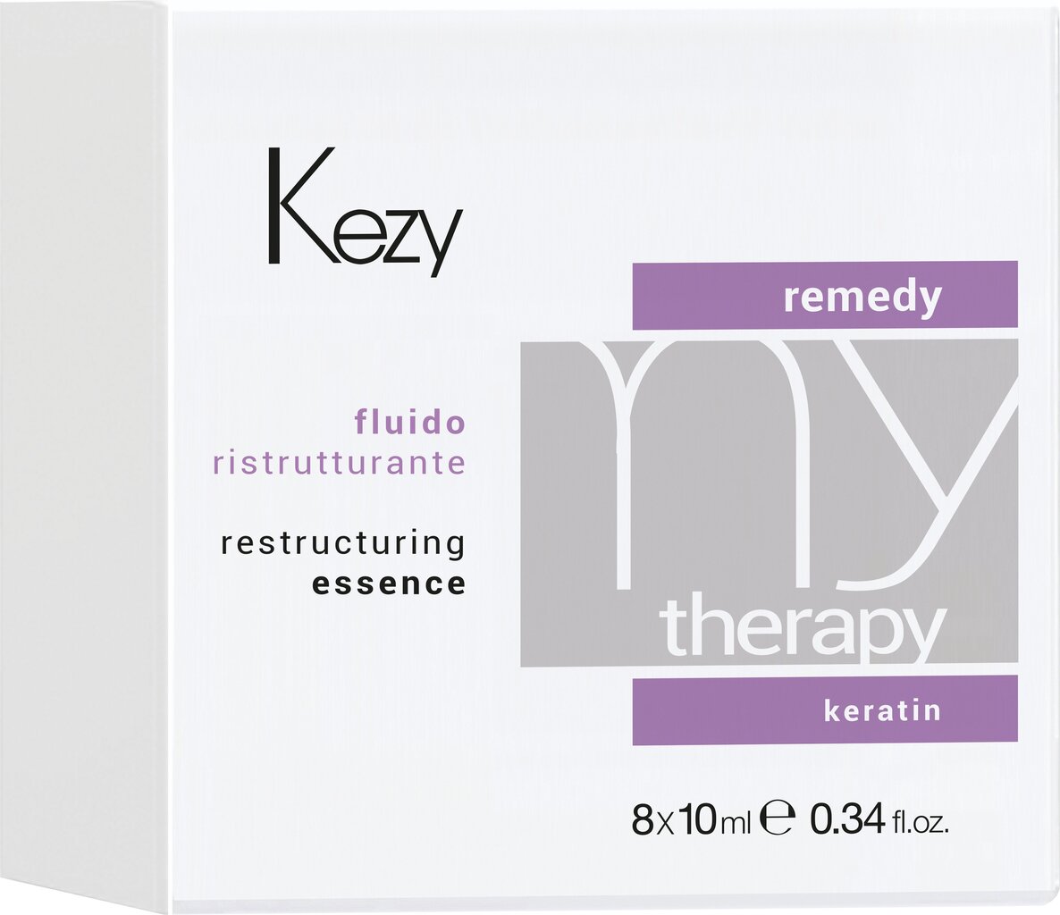 Atjaunojošs fluīds matiem Kezy MyTherapy Remedy Keratin Restructuring Essence, 8×10 ml cena un informācija | Kosmētika matu stiprināšanai | 220.lv