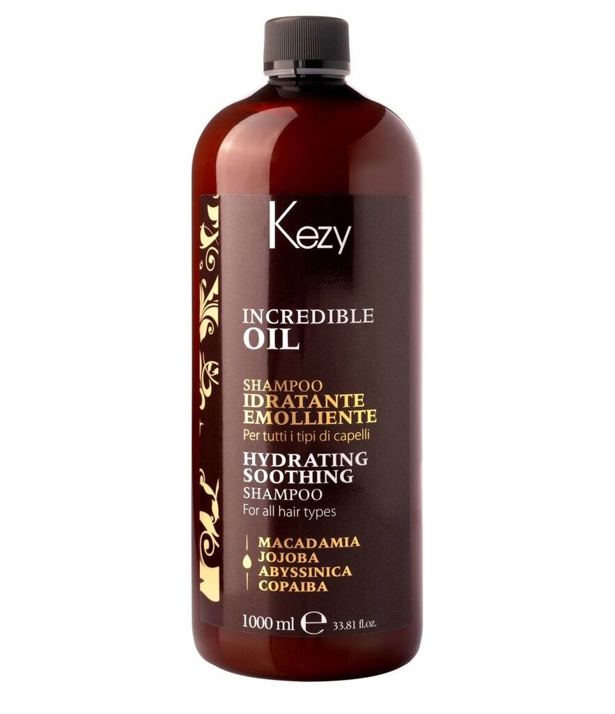 Mitrinošs, nomierinošs šampūns Kezy Incredible Oil Hydrating Soothing Shampoo, 250 ml cena un informācija | Šampūni | 220.lv