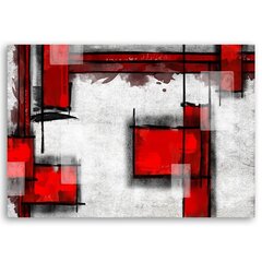 Glezna uz audekla, Ģeometriska abstrakcija sarkanā krāsā cena un informācija | Gleznas | 220.lv