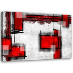 Glezna uz audekla, Ģeometriska abstrakcija sarkanā krāsā cena un informācija | Gleznas | 220.lv