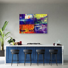 Glezna uz audekla, Krāsaina abstrakta roka krāsota cena un informācija | Gleznas | 220.lv