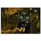 Glezna uz audekla, Melna kaķa zelta abstrakcija cena un informācija | Gleznas | 220.lv
