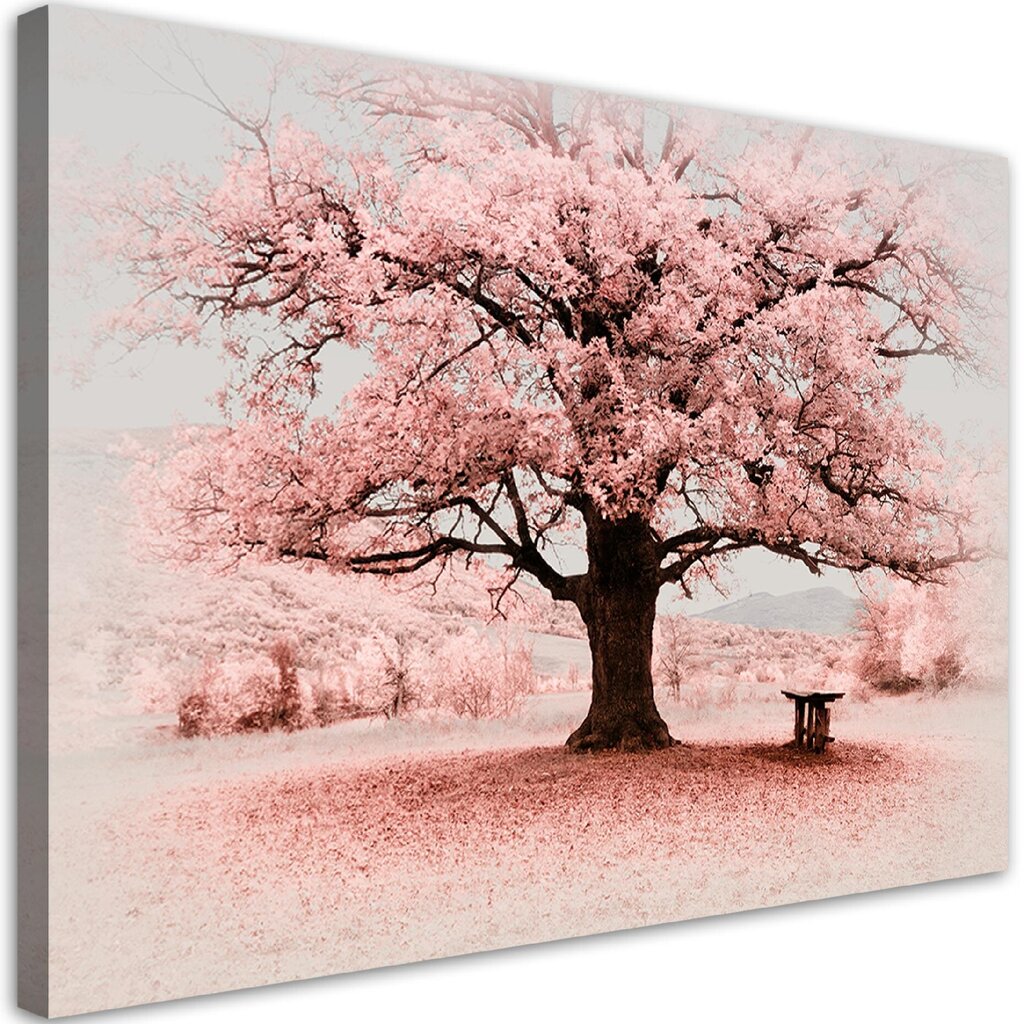 Glezna uz audekla, Rozā koka abstrakcija daba cena un informācija | Gleznas | 220.lv