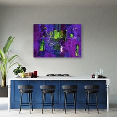 Glezna uz audekla, Violetas abstrakta ar rokām krāsota cena un informācija | Gleznas | 220.lv