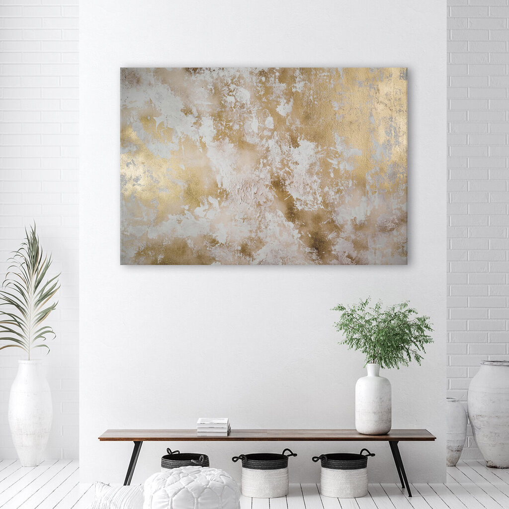 Glezna uz audekla, Zelta plankumu abstrakcija cena un informācija | Gleznas | 220.lv