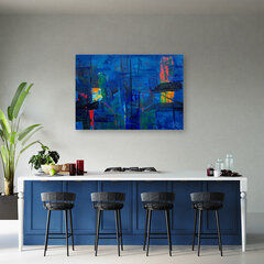 Glezna uz audekla, Zilā abstrakta ar rokām krāsota cena un informācija | Gleznas | 220.lv