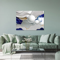 Glezna uz audekla, Zils abstrakts ar bumbiņām 3D цена и информация | Картины | 220.lv