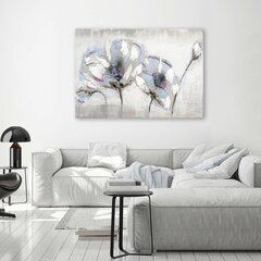 Glezna uz audekla, Krāsoti ziedi baltā krāsā cena un informācija | Gleznas | 220.lv