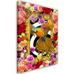 Печать холста, попугай и цветные розы 39,99 цена и информация | Картины | 220.lv
