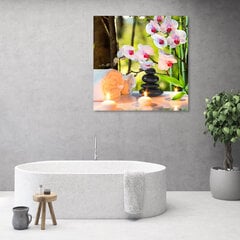 Glezna uz audekla, Spa sveces un orhideju ziedi cena un informācija | Gleznas | 220.lv