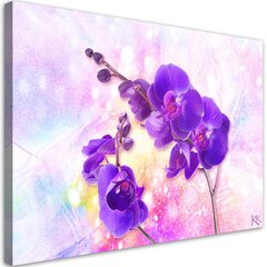 Glezna uz audekla, Violetas orhidejas ziedi cena un informācija | Gleznas | 220.lv
