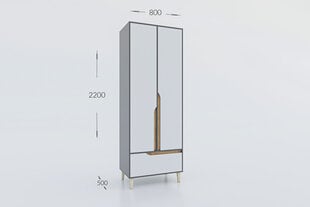 Skapis Garant Wood, pelēks/balts cena un informācija | Skapji | 220.lv