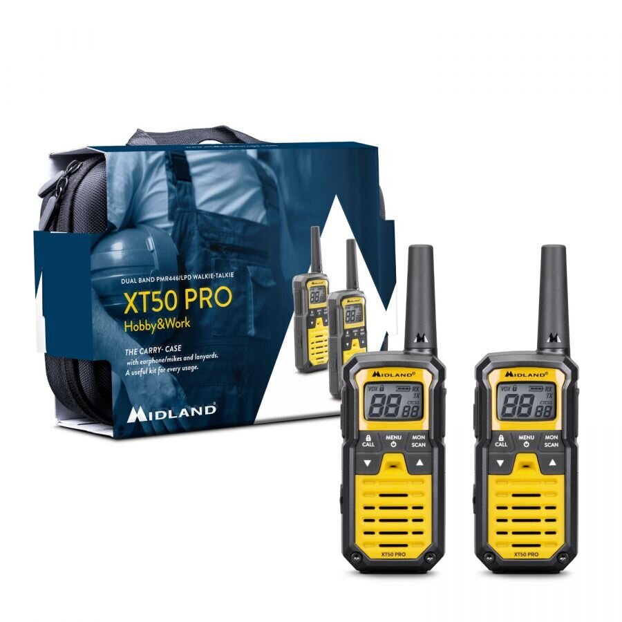 Rācija Midland XT50 PRO Hobby & Work Twin Walkie Talkie cena un informācija | Rācijas | 220.lv