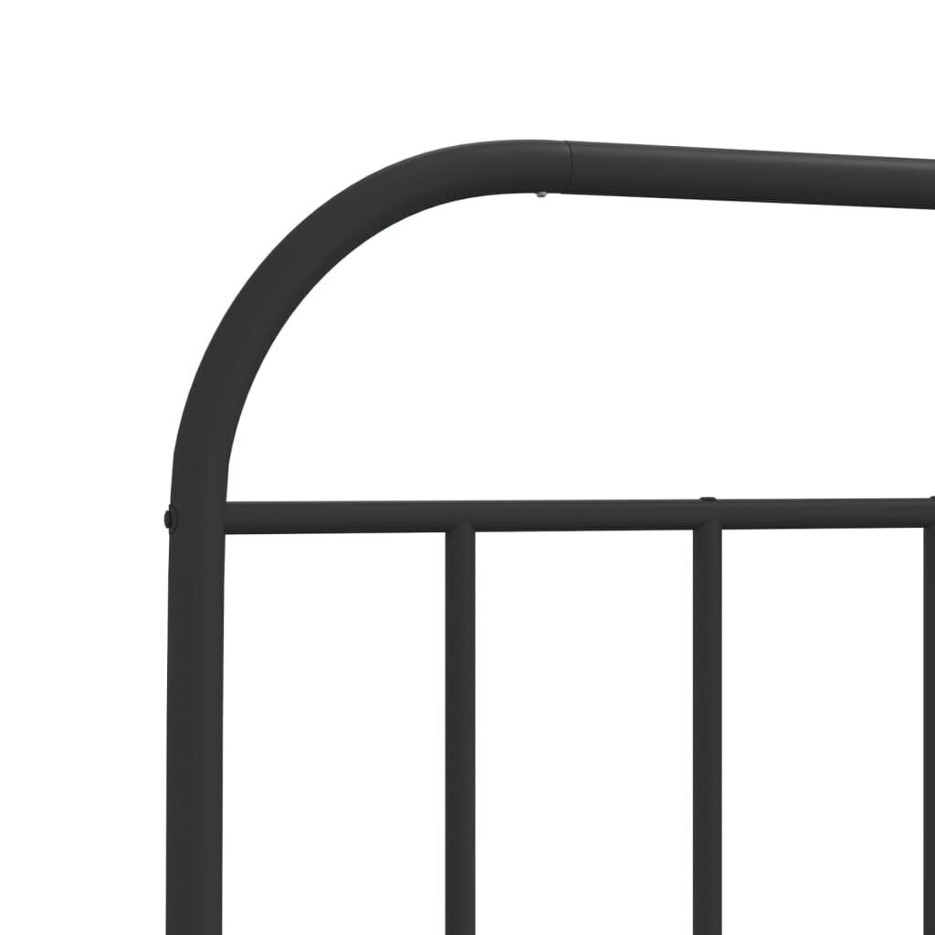 vidaXL gultas rāmis ar galvgali un kājgali, melns metāls, 90x190 cm цена и информация | Gultas | 220.lv