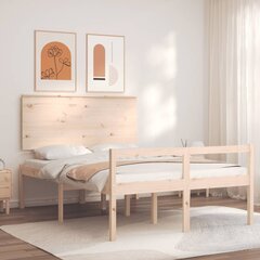 vidaXL gultas rāmis ar galvgali, 120x200 cm, masīvkoks цена и информация | Кровати | 220.lv