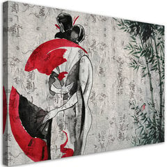 Glezna Japāņu geiša ar vēdeklīti cena un informācija | Gleznas | 220.lv