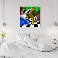 Glezna uz audekla, Krāsaina zebra cena un informācija | Gleznas | 220.lv