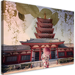 Glezna Japāņu geiša un templis cena un informācija | Gleznas | 220.lv