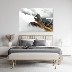 Glezna uz audekla, Kalnu virsotne mākoņos cena un informācija | Gleznas | 220.lv